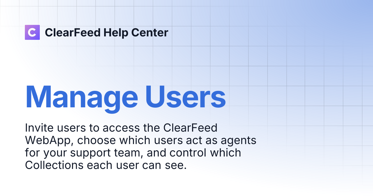 Manage Users | ClearFeed Help Center